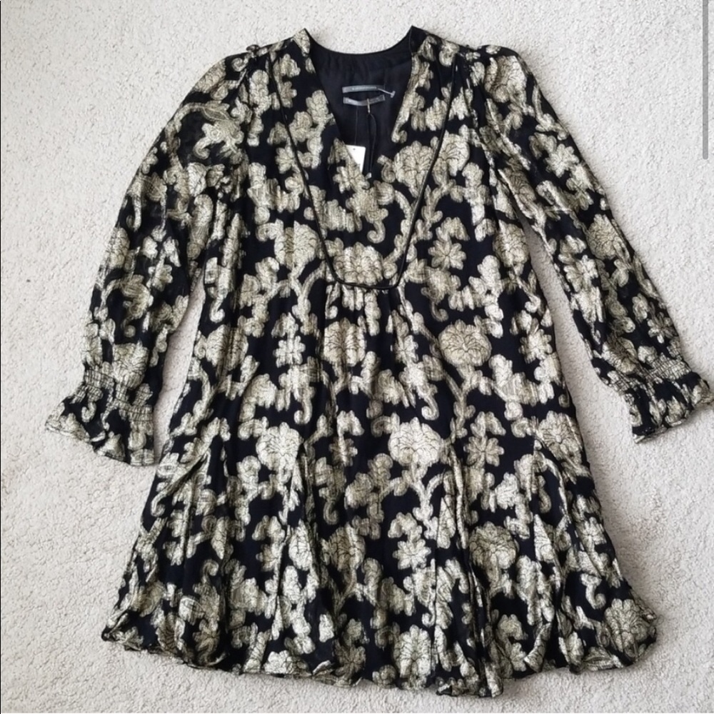 Gold anthropologie dress nwt